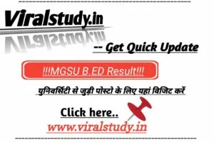 MGSU B.ED 2nd Year Result 2021