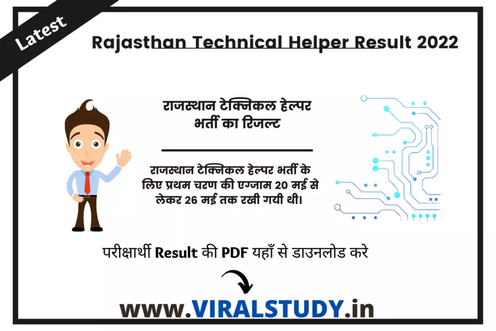 Rajasthan Technical Helper Result 2022