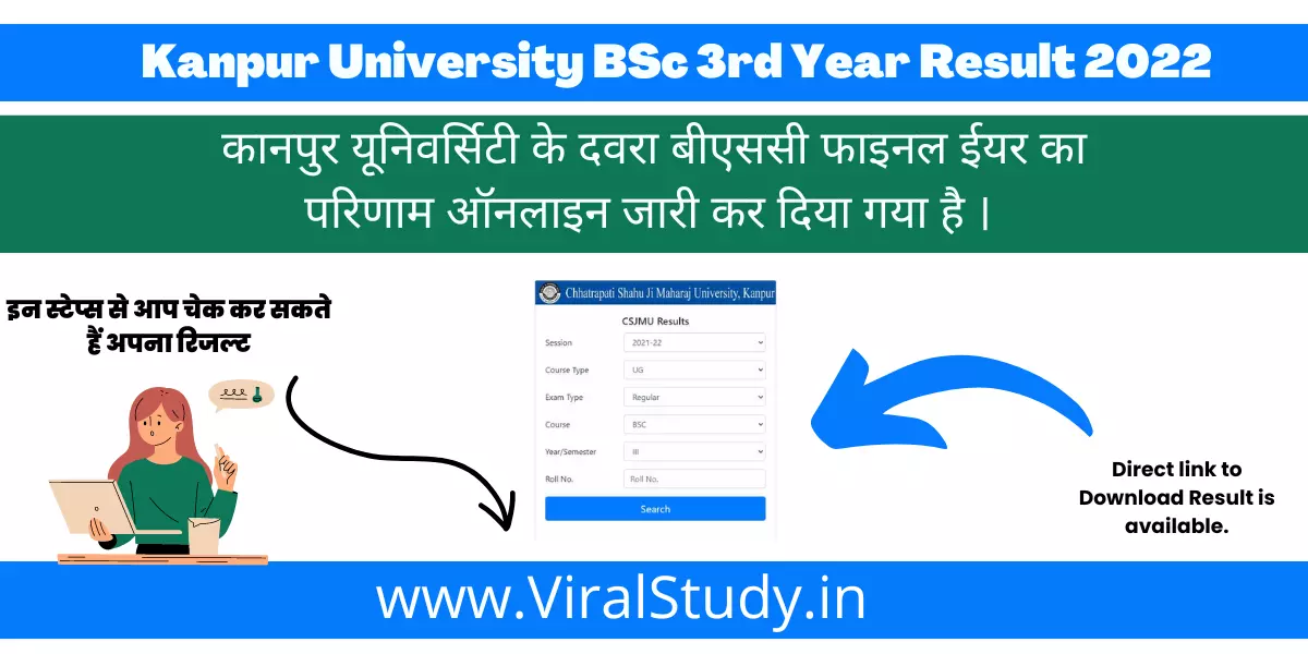 Kanpur University BSc 3rd Year Result 2022