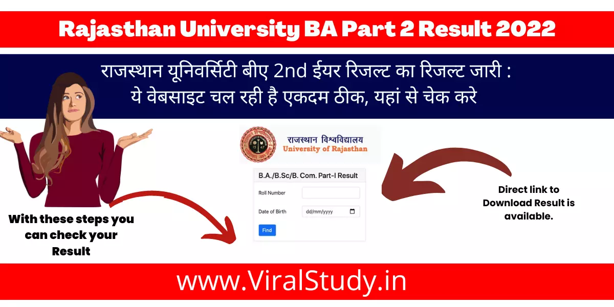 Rajasthan University BA 2nd Year Result 2022