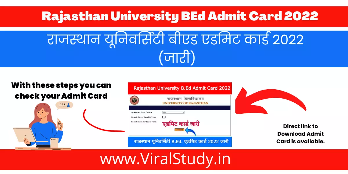 Rajasthan University BEd Admit Card 2022