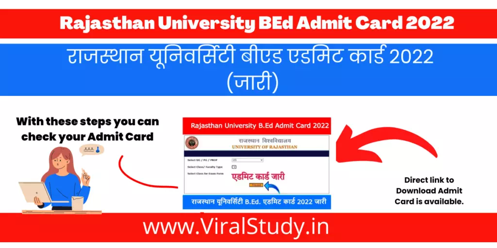 Rajasthan University BEd 1st Year Admit Card 2022