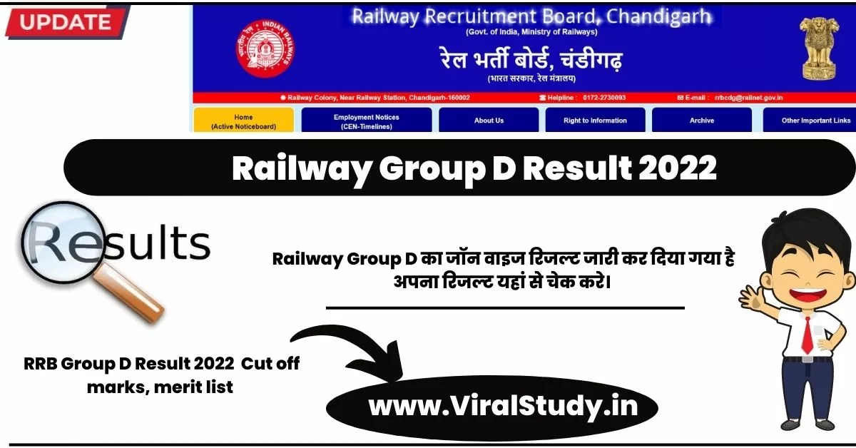 RRB Group D Result 2022 & Cut Off Marks