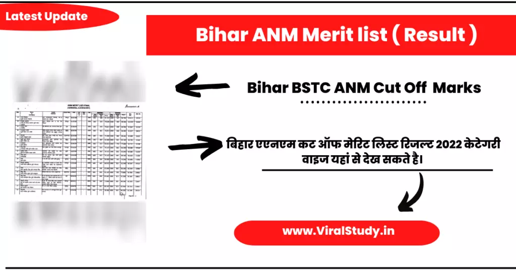 Bihar ANM Merit list 2022