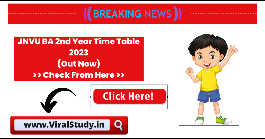 JNVU BA 2nd Year Time Table 2023