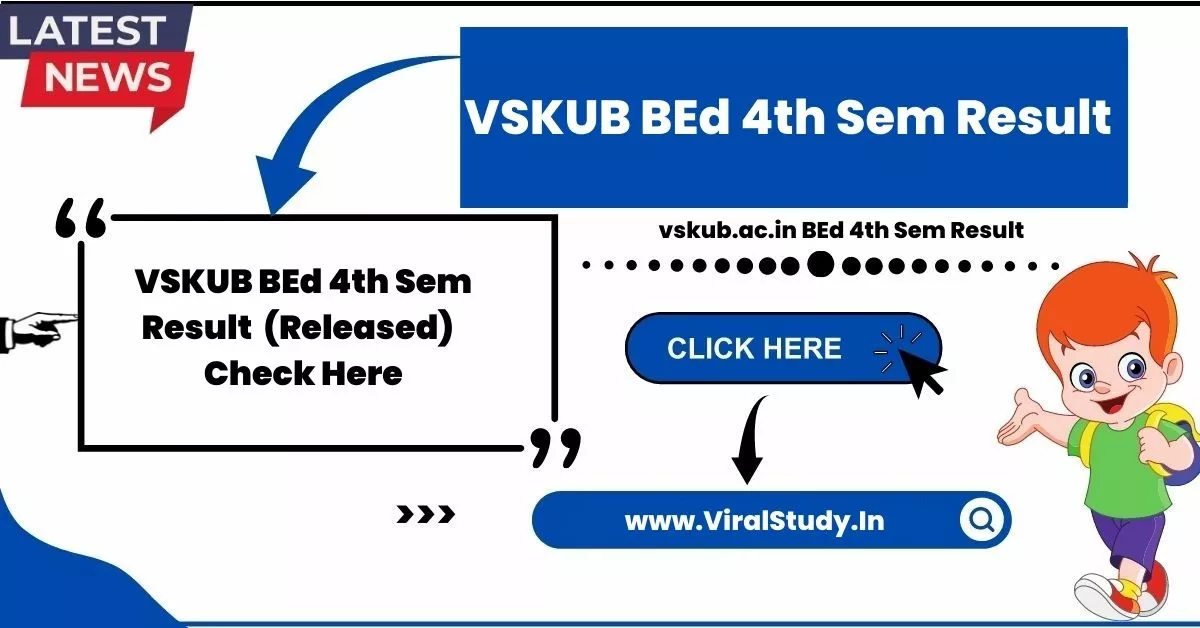 vskub.ac.in BEd 4th Sem Result 2023