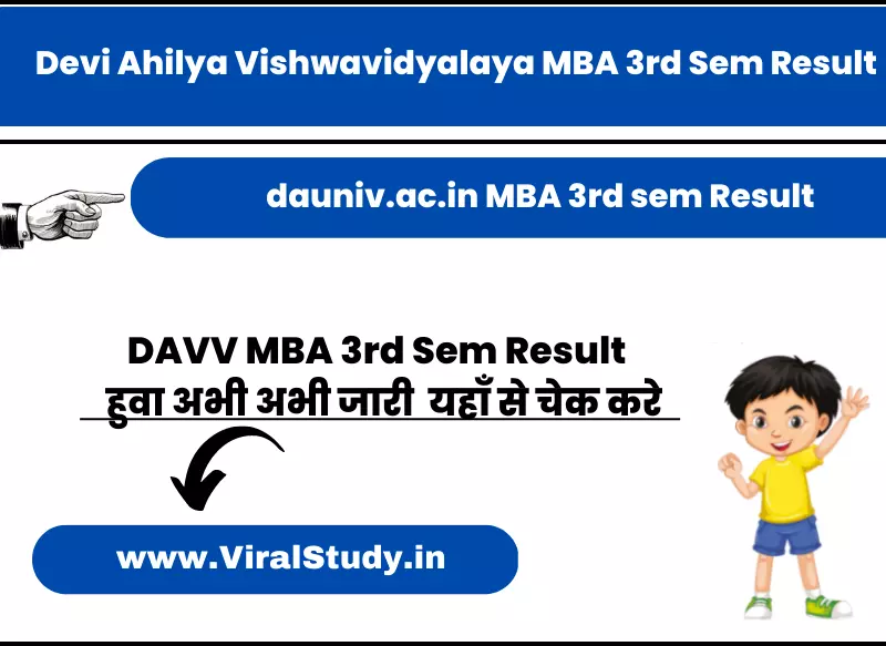 DAVV MBA 3rd Sem Results 2023