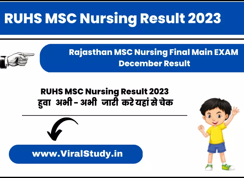 RUHS MSC Nursing Result 2023