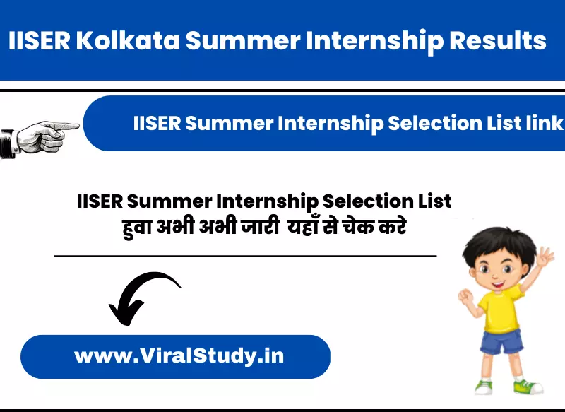 IISER Summer Internship Selection List